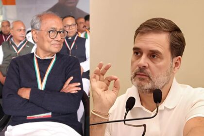 काँग्रेस फाउंडेशन डे कार्यक्रमात राहुल गांधी आणि दिग्विजय सिंह यांच्यात संवाद