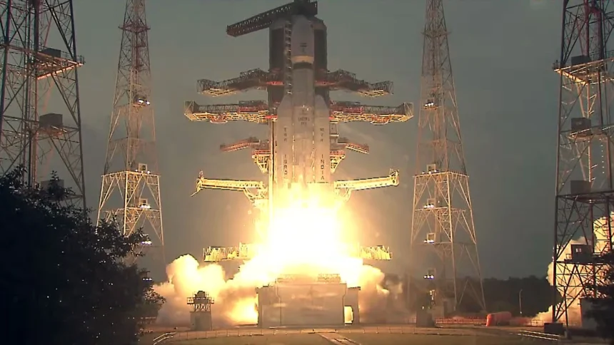 ISRO rocket launch during the Anvesha satellite mission that failed due to a technical glitch in the third stage.