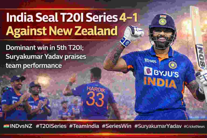 Below is Google-friendly Caption & Description (English) for the India vs New Zealand T20I series banner: